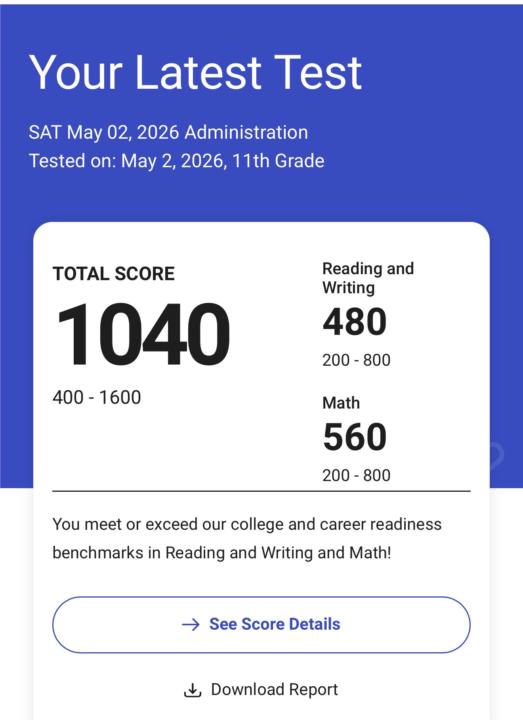 Got my score 