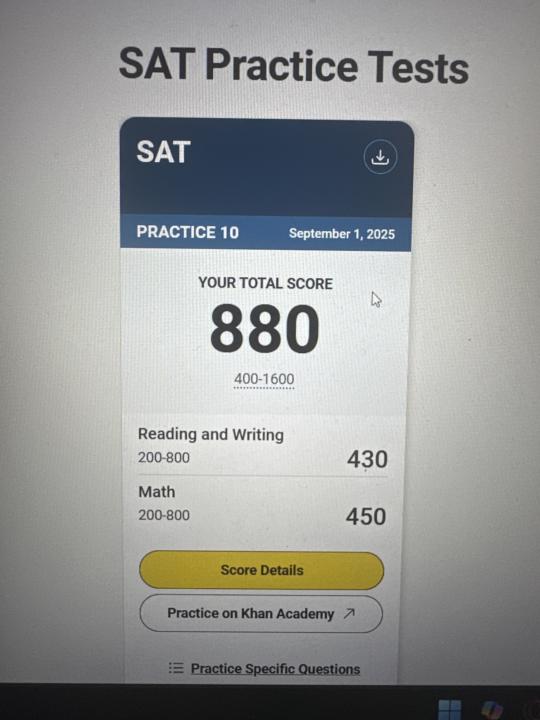 I’m thinking of writing the December sat but my score is this so do I still have a chance?