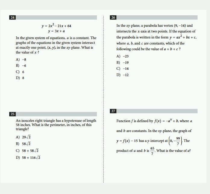 Here are some of the challenging math problems that I've worked with my tutor yestarday. I want to know everyone's thoughts..