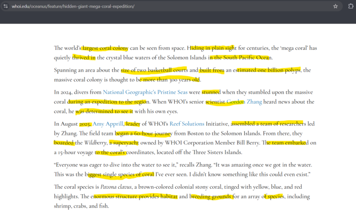 Reading Passage Mastery Day 1