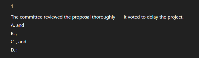 Semicolon Vs Comma FANBOYS