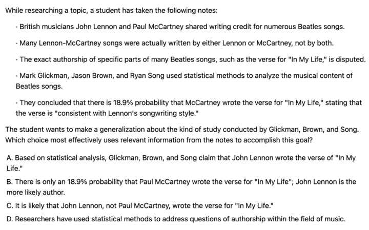 Daily SAT Question 11/29