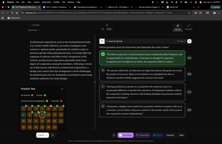 Daily SAT Challenge: 1/4/26