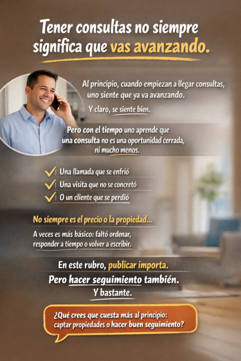 Tener consultas no siempre significa que vas avanzando.