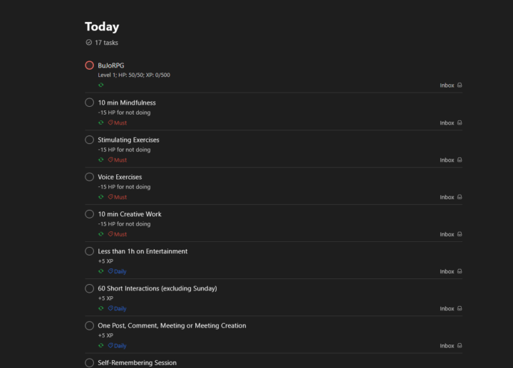 Todoist BuJoRPG
