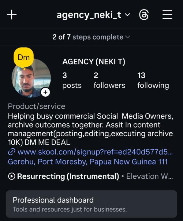 INSTAGRAM SET UP (PROFILE ETC..)