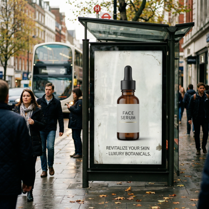 Produkt auf einem Werbeplakat