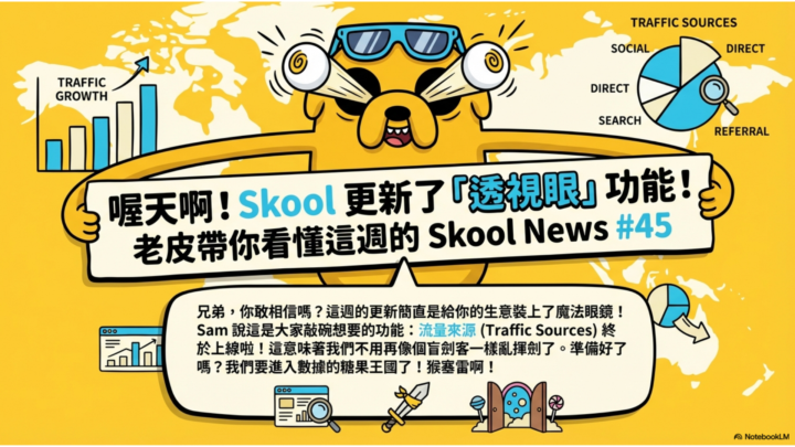 Skool News #45 群長們可以看到你們的流量來源了 !