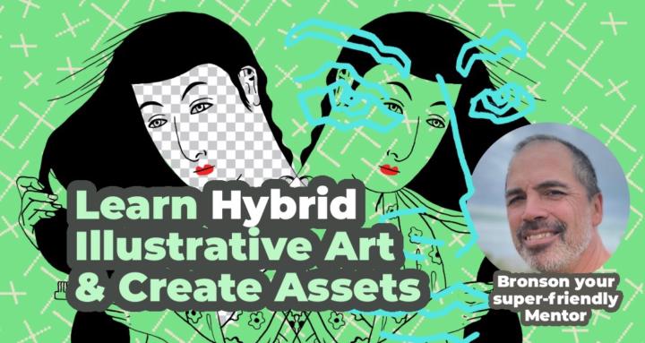 SketchyAs: Hybrid Illustration