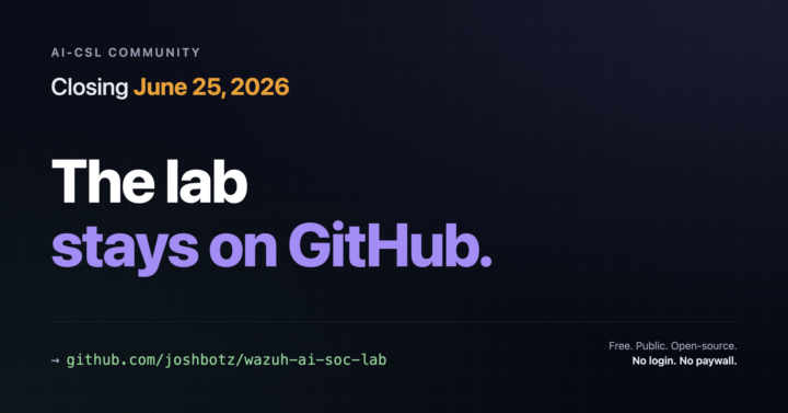 A note about the AI Cloud Security Lab (closing June 25)