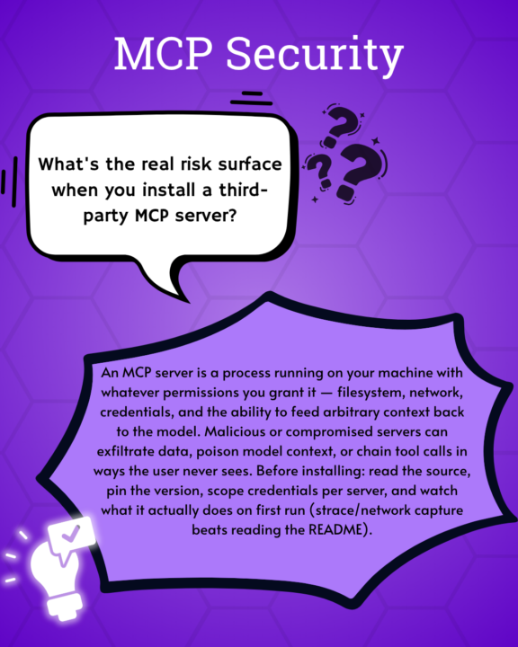 What is the real risk of using an MCP server?