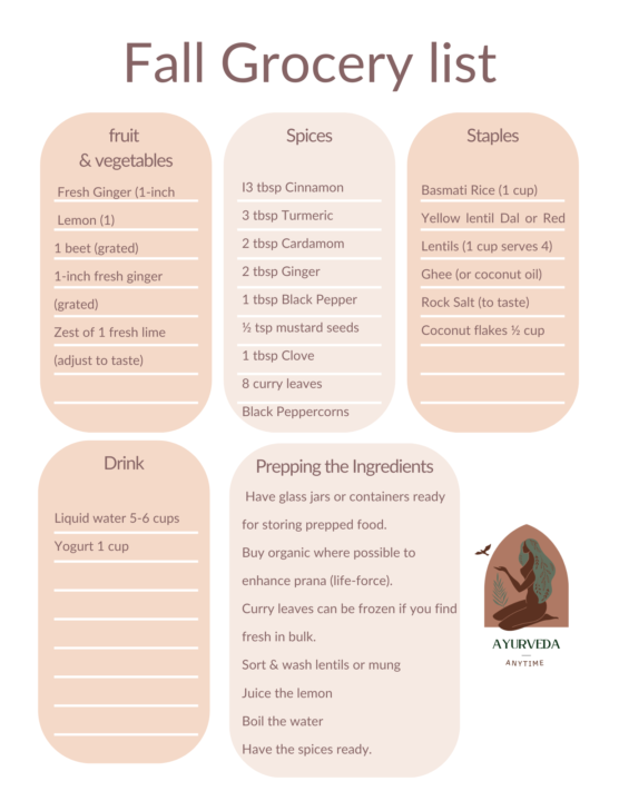 🍂 Fall Cooking Workshop Cleanse – Shopping List