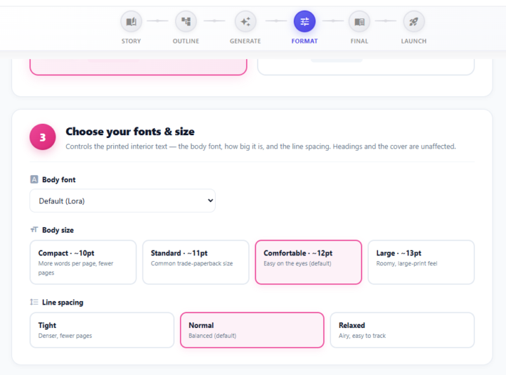 🎨 New: You're now in control of your book's fonts & sizes!