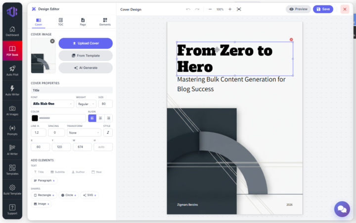 Cover and inner page VISUAL EDITOR coming very soon (today)...