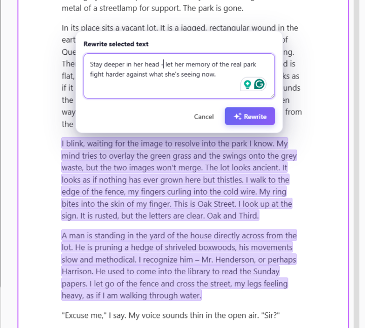 ✨ New: Rewrite any part of your book with a single instruction