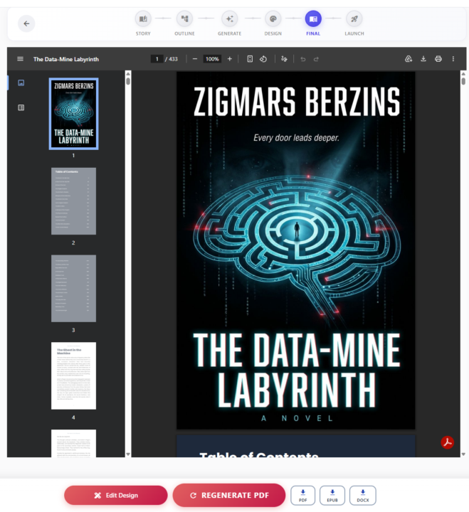 A 433-page book. (BookNova AI model experiment)