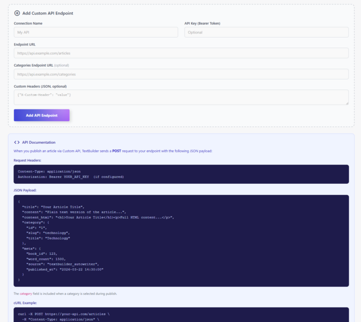 AutoWriter + API = 😍