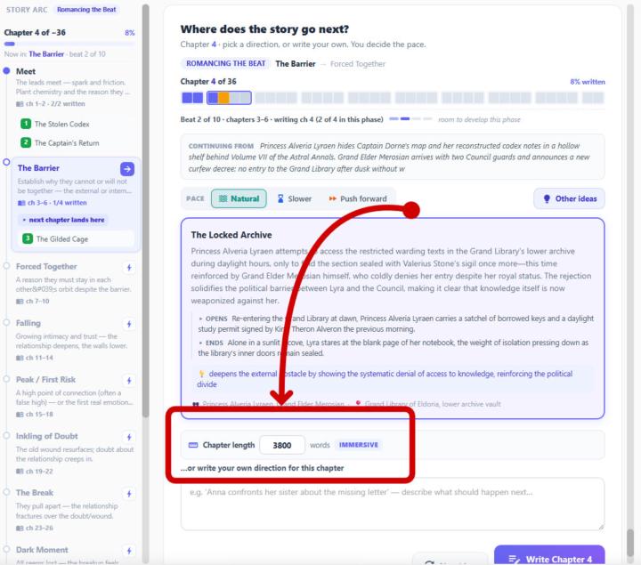 Feature preview - Sail Mode: variable chapter lengths, adjustable for every chapter