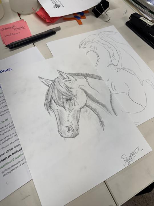 Students gifting art