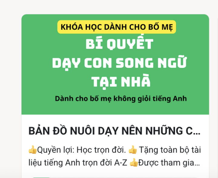 THÔNG BÁO CHƯƠNG TRÌNH XÓA MÙ TIẾNG ANH