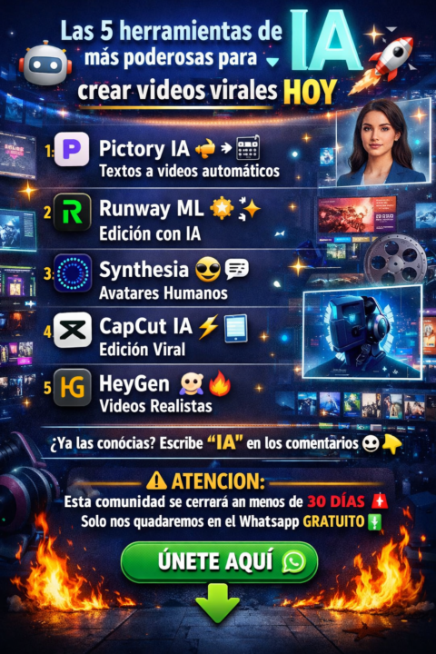 🎥 Las 5 herramientas de IA más poderosas para crear videos virales HOY 🤖🚀