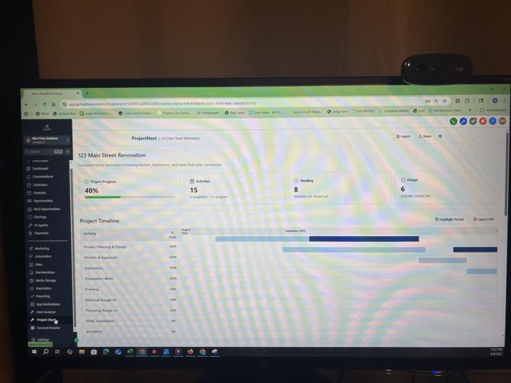 Custom project management dashboard for GHL
