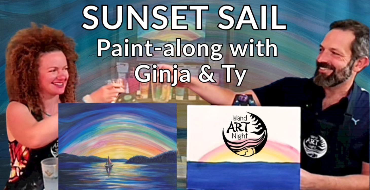 Sunset Sail; paint with Ginja & Ty at home!