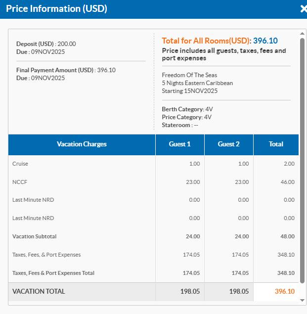 $24 per person for 5 night cruise 🤯