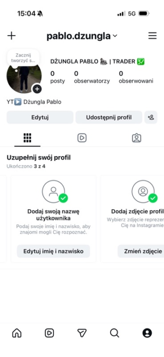 NOWE KONTO NA IG