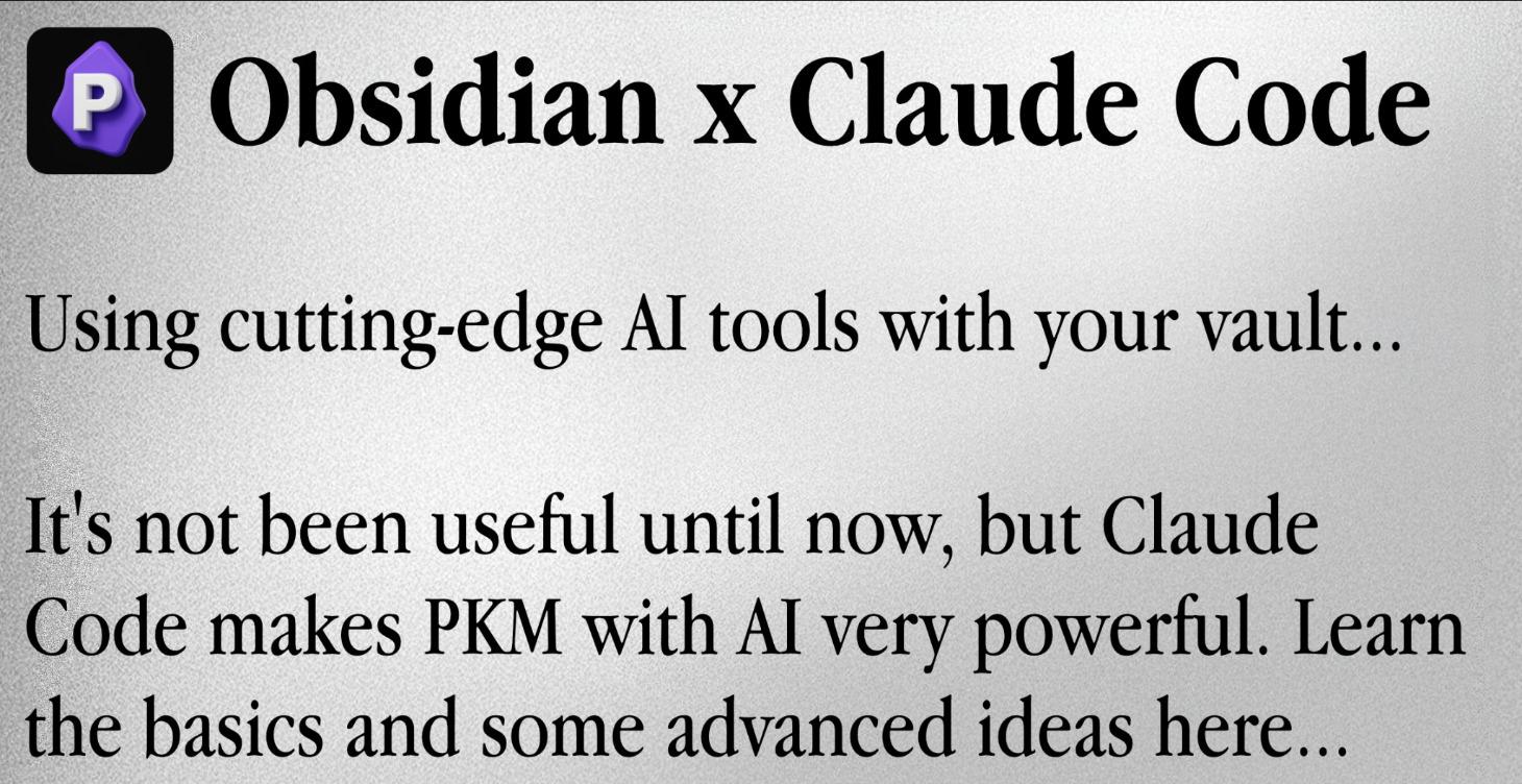 Claude Code x Obsidian Course