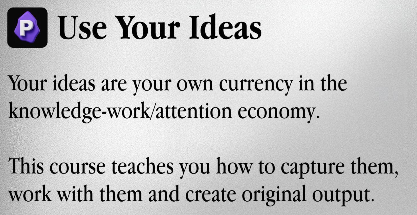 Use Your Ideas Course