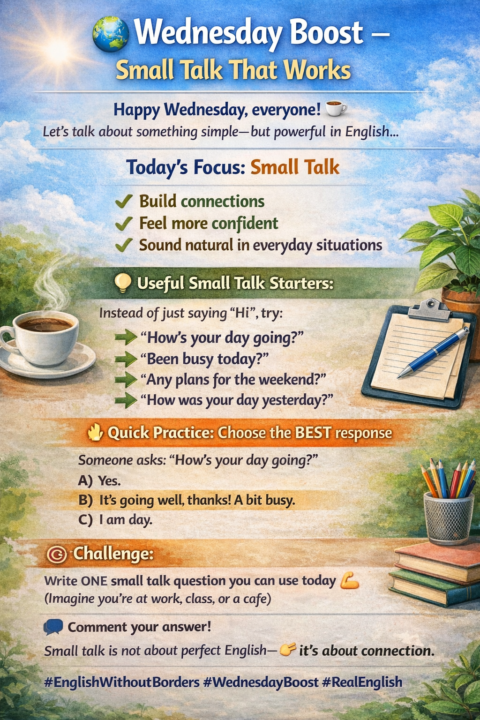 🌍 Wednesday Boost – Small Talk That Works
