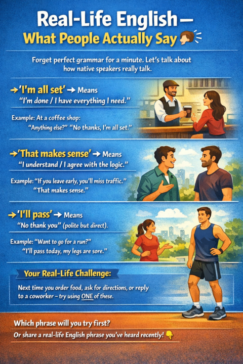 Focus: Real-Life English – What People Actually Say 🗣️