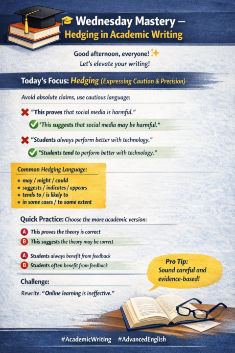   🎓 Wednesday Mastery – Hedging in Academic Writing