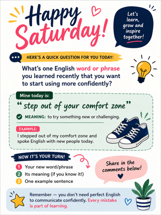 Saturday-Phrase for today!