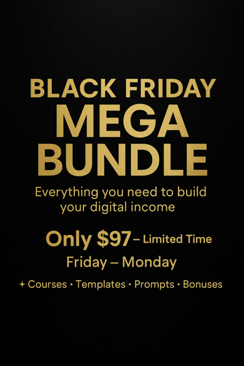 BLACK FRIDAY MEGA BUNDLE IS NOW LIVE — Only $97! 🚨 Black + Gold Luxury Edition ✨