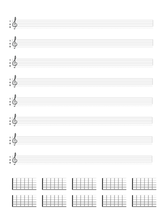 Pagina bianca quaderno tab/spartito