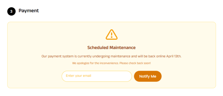 Amino Club Payment System Currently Down 