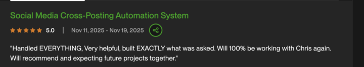 Pricing and a new client testimonial 