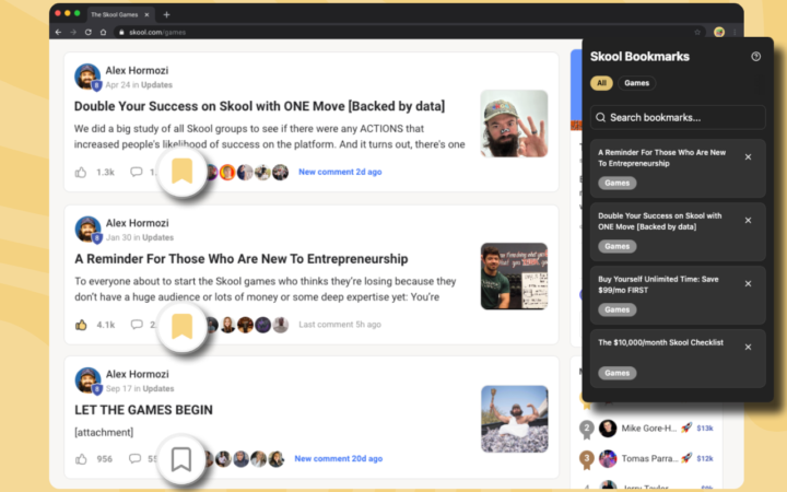 📚 Skool Bookmarks (Chrome Extension)