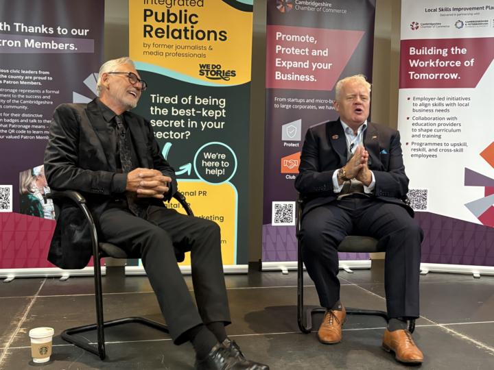 Cambs B2B Chamber - Mike and Neville light up the stage.