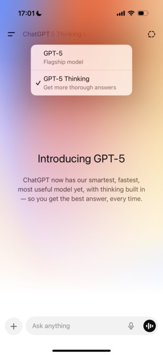 GPT 5 Thinking model 