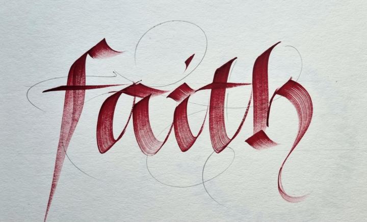 Faith written with a brush