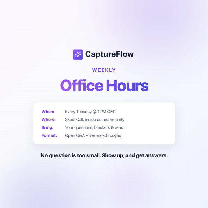 Office Hours LIVE in 2.5 hours (1 PM GMT) - Jump in!