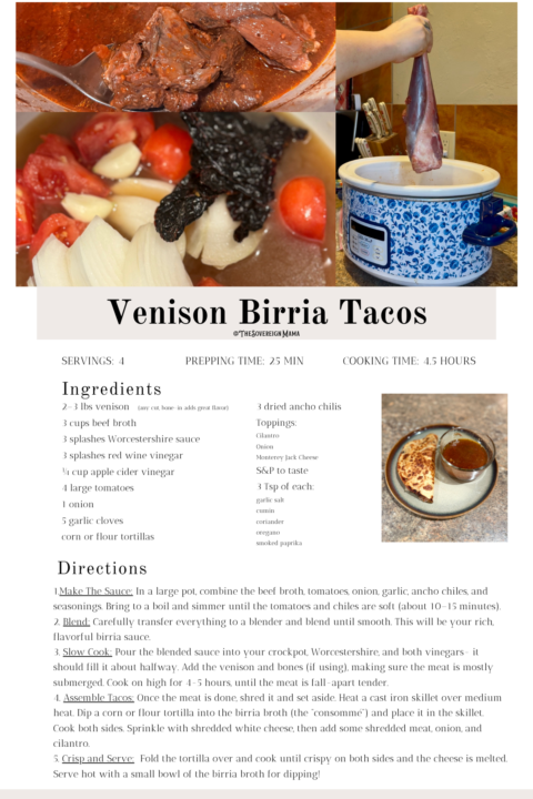 Venison Birria Tacos