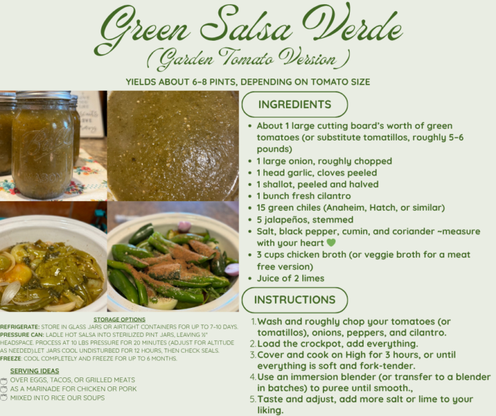 Green Salsa Verde (Garden Tomato Version)