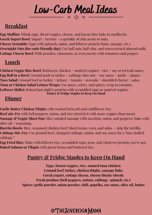 Simple, low-carb meals for real life