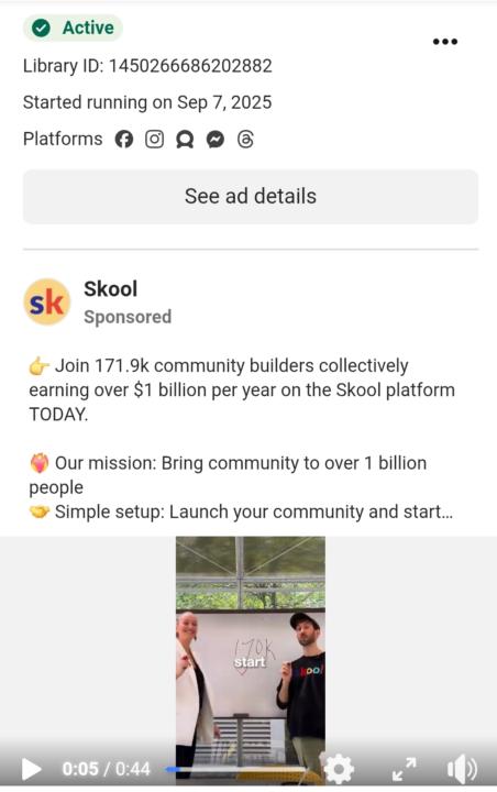 🔥 Skool is running a 2nd AD from our first IRL Meetup 🥳
