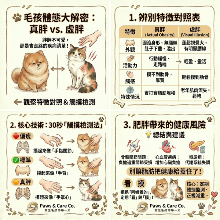 🐾 毛孩體態大解密：真胖 vs. 虛胖
