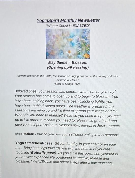 YogInSpirit Monthly Newsletter 
